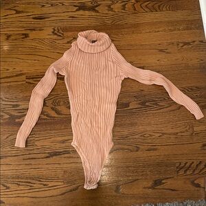 Kendall & Kylie Ribbed Turtleneck Bodysuit